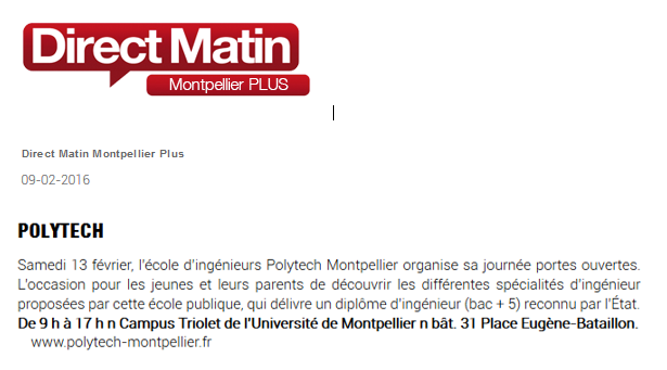 direct matin montpellier 09 02 2016