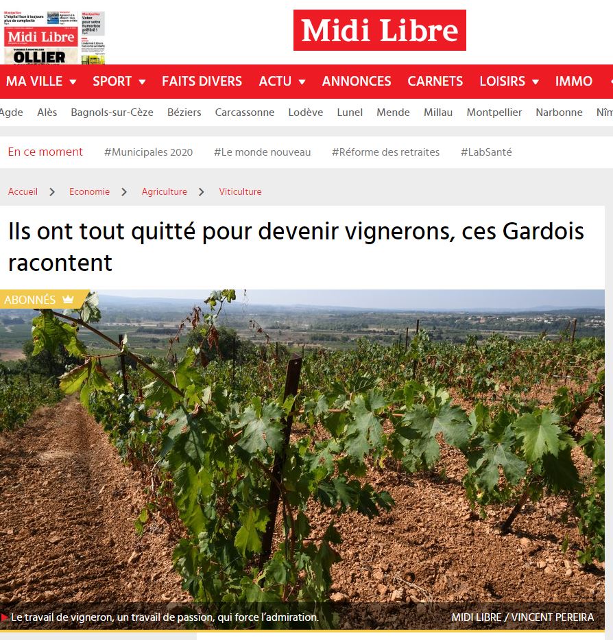 Midi Libre vignerons 06 01 2020