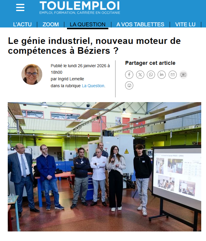 Toulemploi genie industriel 26.01.2026
